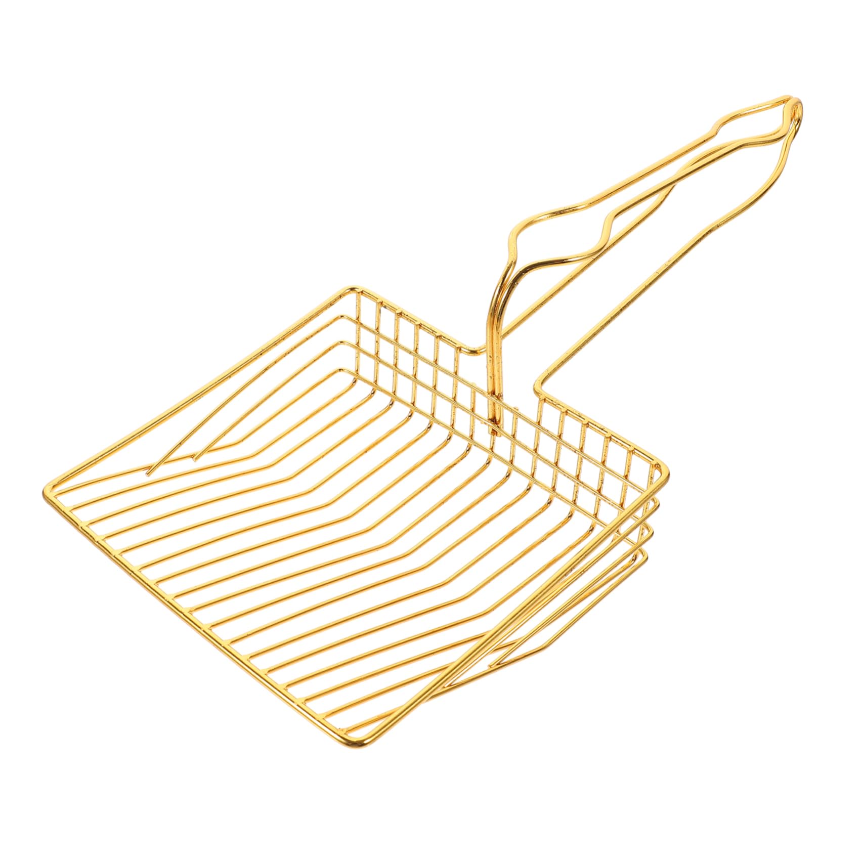 GALPADA Cat Litter Shovel for Indoor Feline Cat Litter Scoop Scooper Kitten Cat Sand Sifter Cat Poop Scoop Home Litter Scoop Portable Pet Litter Shovel Cat Litter Clean Tool Golden Metal