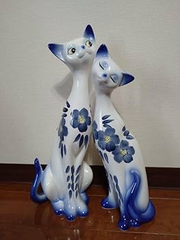 JIM BEAM シャム猫 置き物 ヴィンテージ 美品】昭和レトロ シャム猫 ネコの置物 陶器 ペア セット