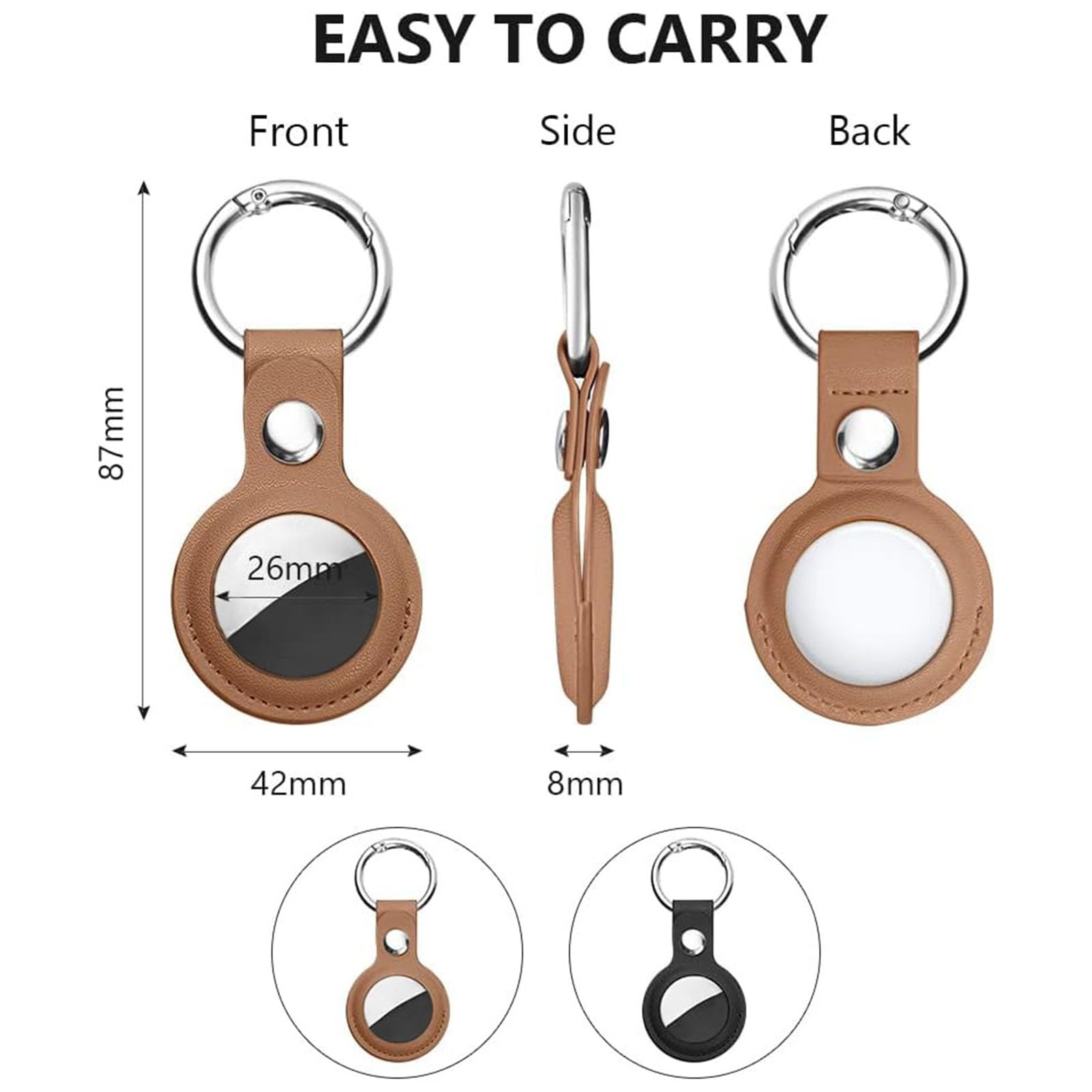 Housse Cuir Pour AirTag Apple | Porte-clés étui Protection Anti-perte | Pour Chien, Chat, Valise, Clés | Tracker Localisation