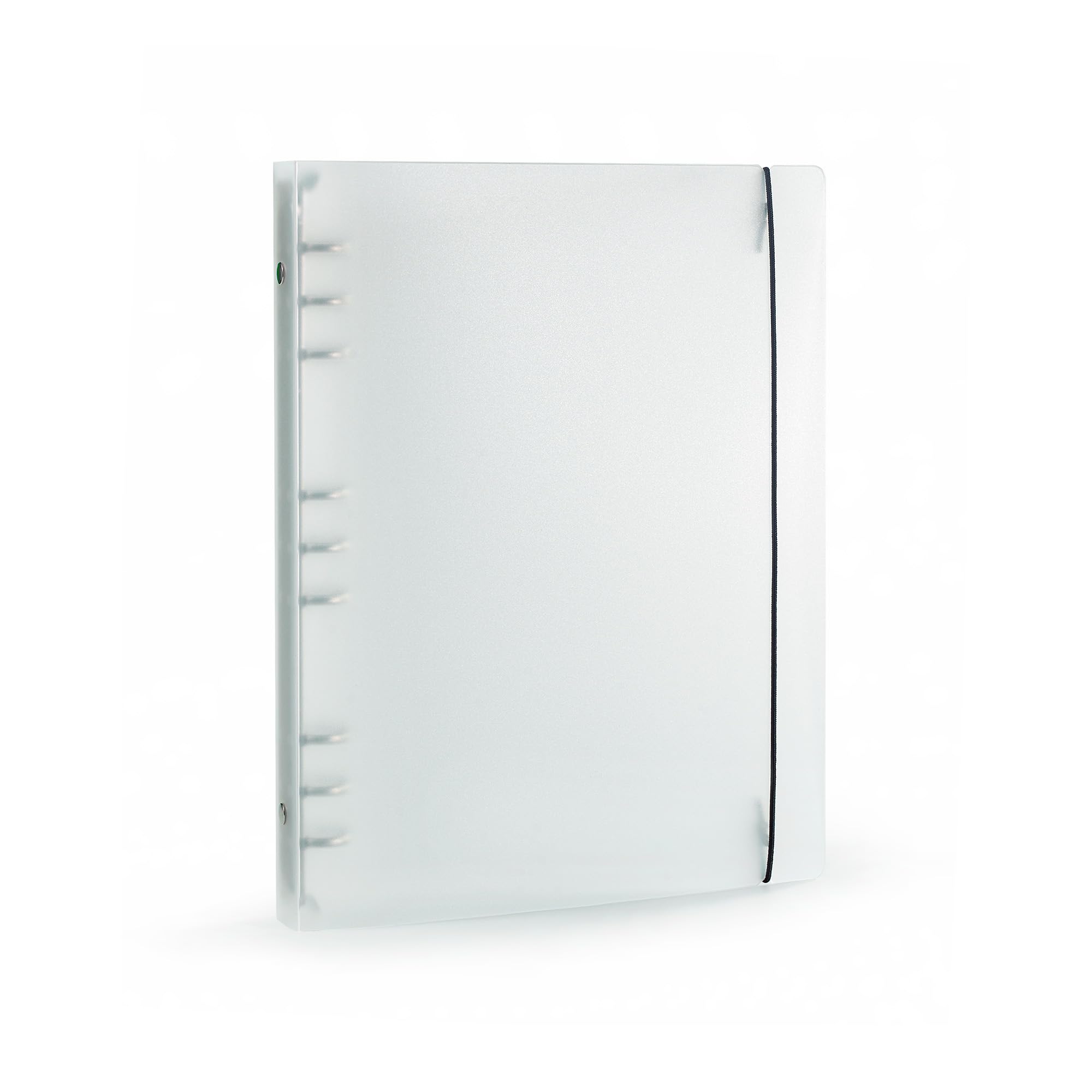 B5 9-Ring Binder Cover with Snap Button Closure, Transparent Plastic Refillable Organizer Loose Leaf Folders Notebook Shell Protector for Enhanced Document Organization (278x220mm) — image 1