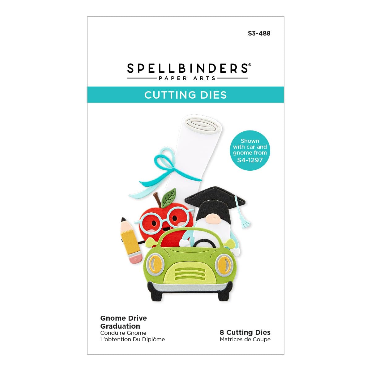 Spellbinders Metal Gnome Drive Graduation Etched Dies From The Gnome Drive Collection