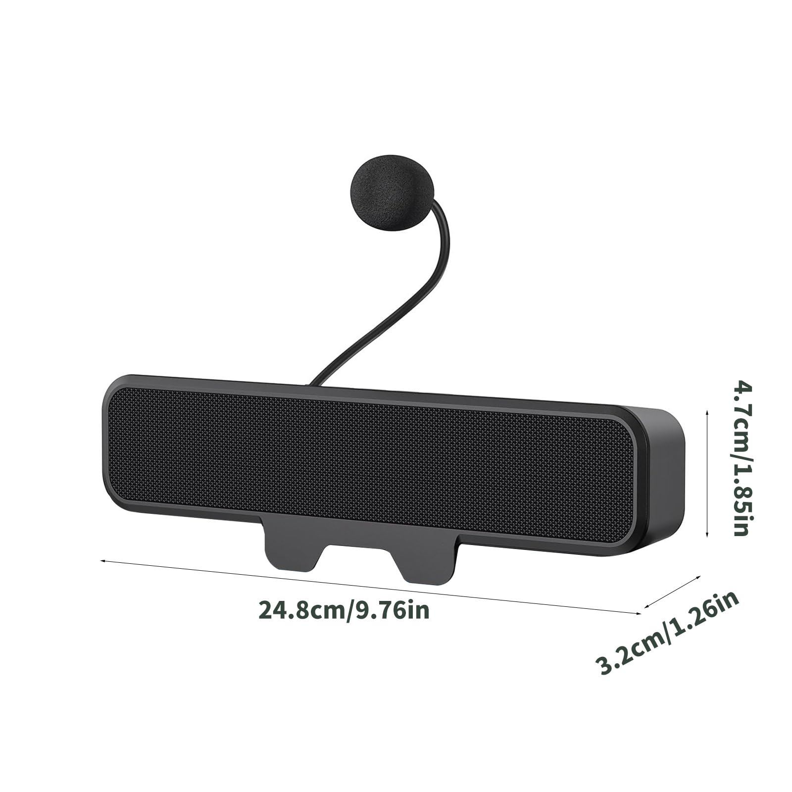 Aggiornamenti Altoparlanti da tavolo esterni Pulsante silenziamento rapido Microfono staccabile Compatibile con USB C Morsetti sul design per computer Altoparlanti esterni con microfoni staccabili