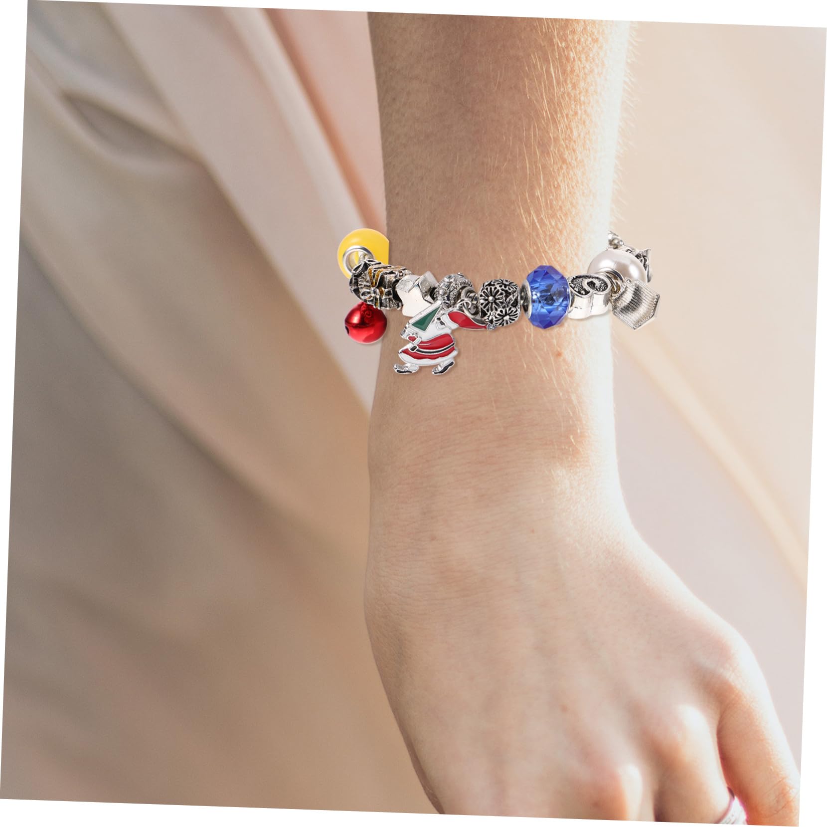 Tofficu 3 Juegos Pulsera navideña christmas ornaments complementos navideños accesorios navideños mini Llavero collar decoración de joyería de muñeca cadena de muñeca elegante aleación