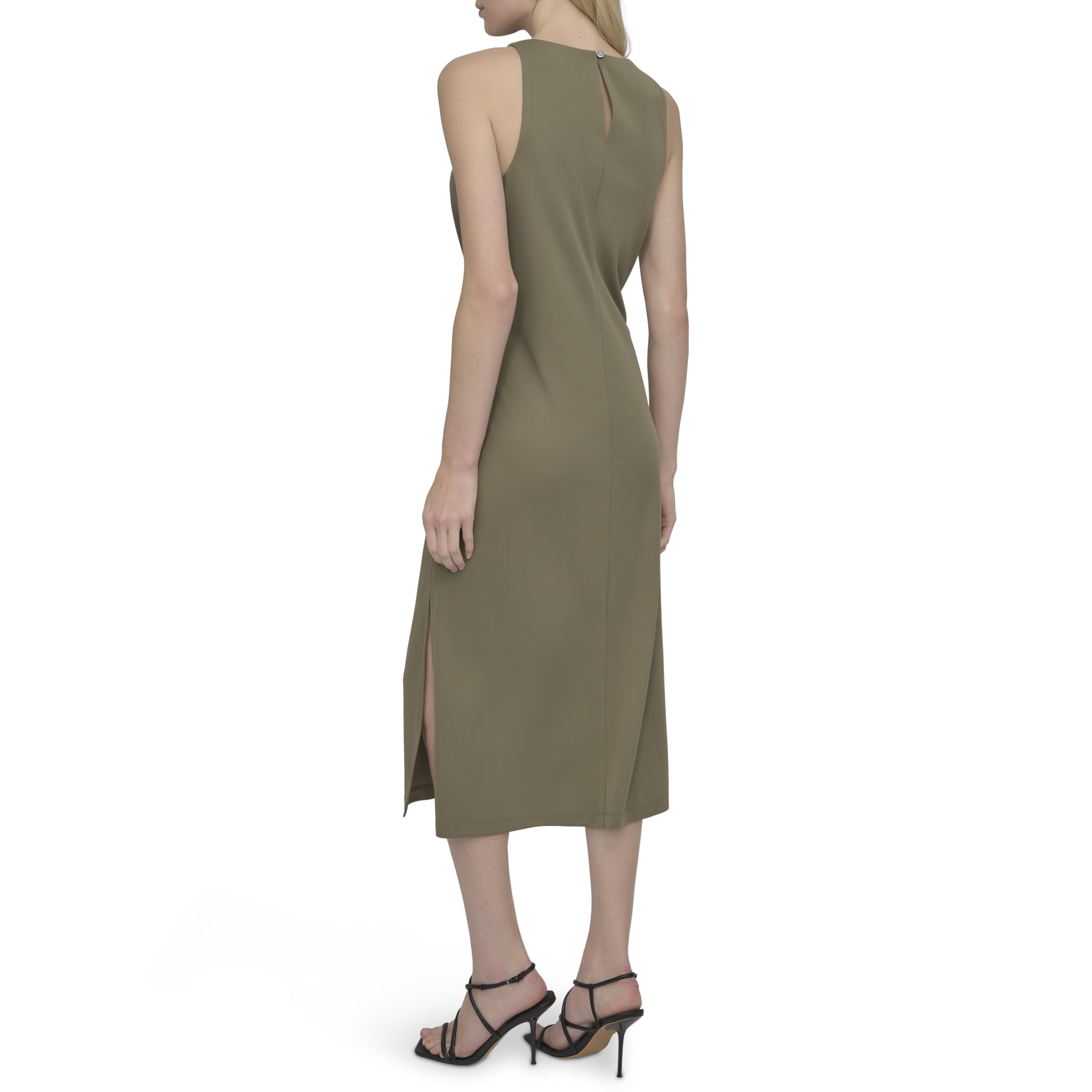 DKNY Sleeveless Jewel Neck Midi Dress Vestido para Mujer