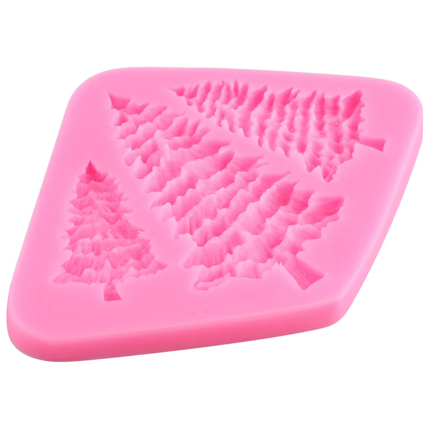 ZiXiang Juego de 2 moldes de silicona para árbol de Navidad, fondant, decoración de pasteles, decoración de cupcakes, arcilla polimérica, caramelos, chocolate, goma de mascar