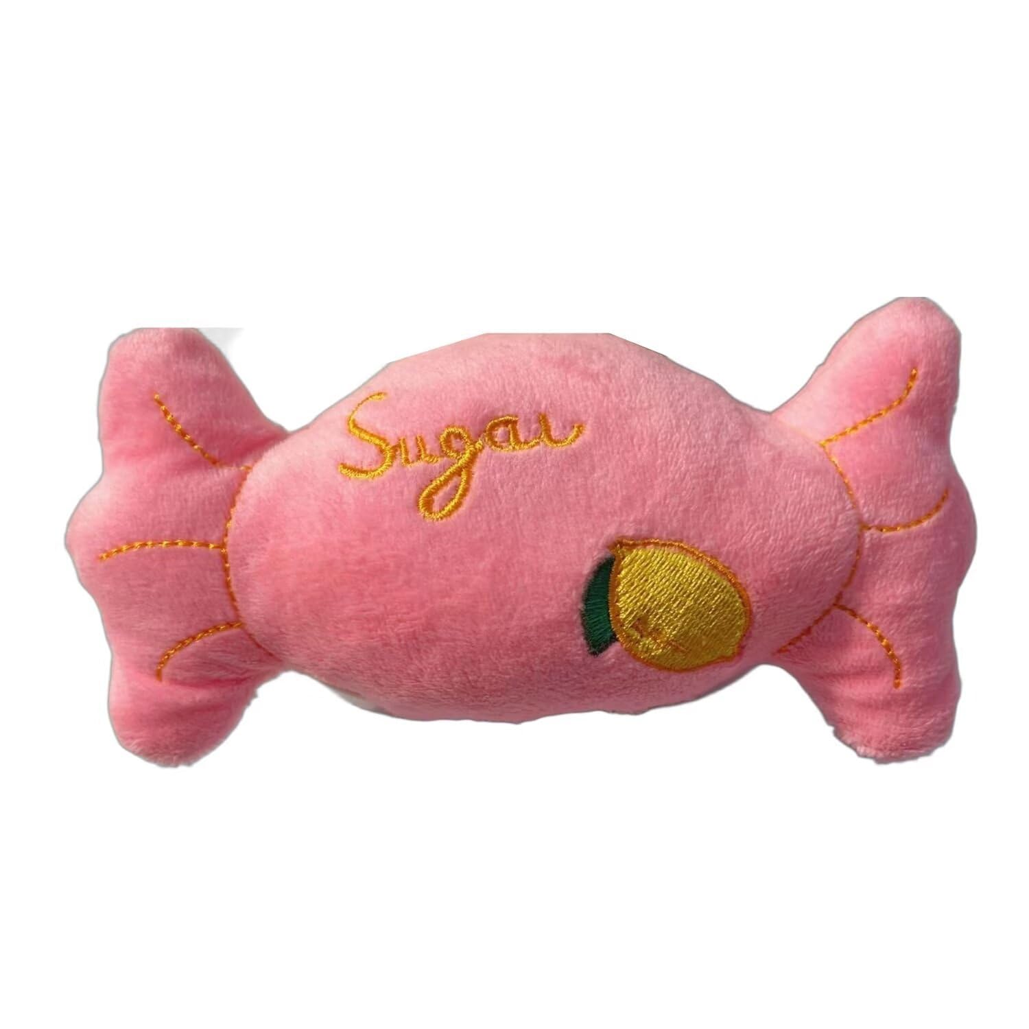 Squeaky Dog Toys, Plush Dog Toys, Dog Teddy Toys, Dog Teething Toys, Puppy Chew Toys for Small Medium Dogs | Red candy