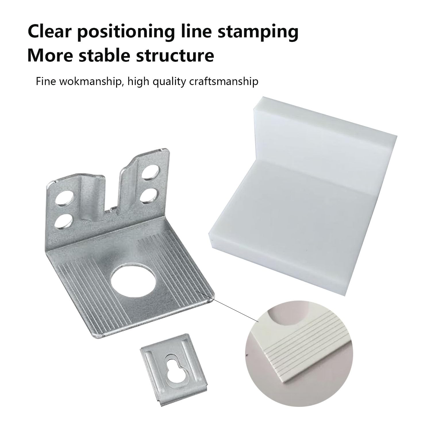 Staffe di Fissaggio per Superiore da Cucina 8 PCS Raccordo per Sospensione a Parete 5 x 4.6 x 3.5 cm Supporto per Armadi e Pensili Tappo di Copertura Attaccaglie per Pensili Adatto Armadi e Mobili