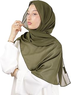 Hijab à Enfiler avec bonnet intégré en mousseline de soie pour femme musulmane voilée châle islamique voile enfilable HE100
