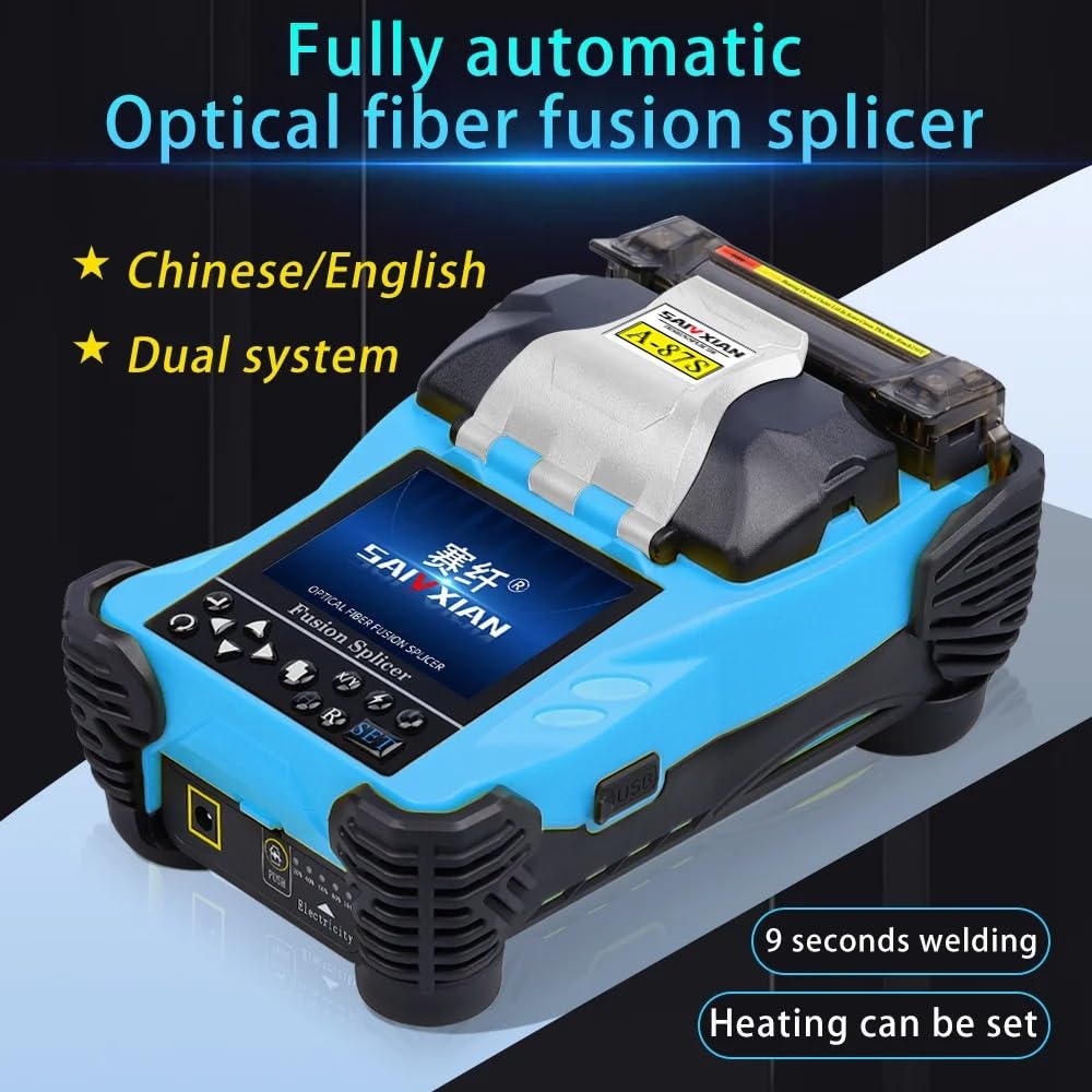 Épisseuse automatique de fusion de fibre optique avec écran de 8,9 cm, machine d'épissure de soudure à fibre optique pour connexion à froid et épissure de câble métallique d'isolation
