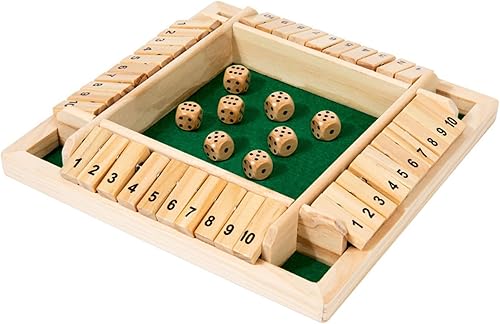 Juego de Shut The Box con 8 dados, Shut The Box Wooden, para 2-4 jugadores, juegos de mesa de madera familiares de matemáticas, juegos de cartas de