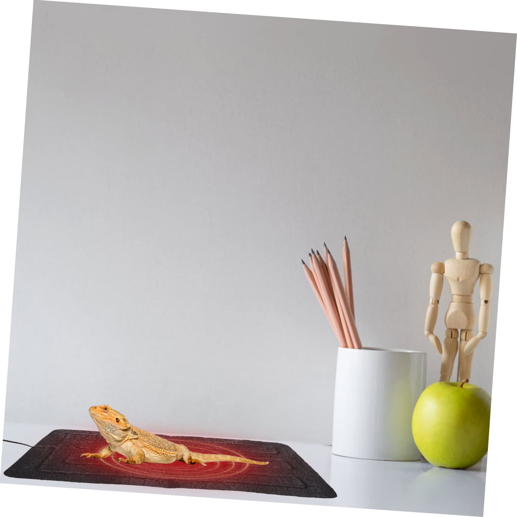 ERINGOGO Tappetino Riscaldante per Rettili USB Regolabile 3 Temperature in Pelle AntiGraffio 33x18 Cm per Terrari Invernali e Animali Striscianti