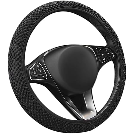 Amazon 品 車用 メッシュ製 ソフト 高通気性 ステアリング ハンドルカバー ブラック ハンドルカバー 車 バイク