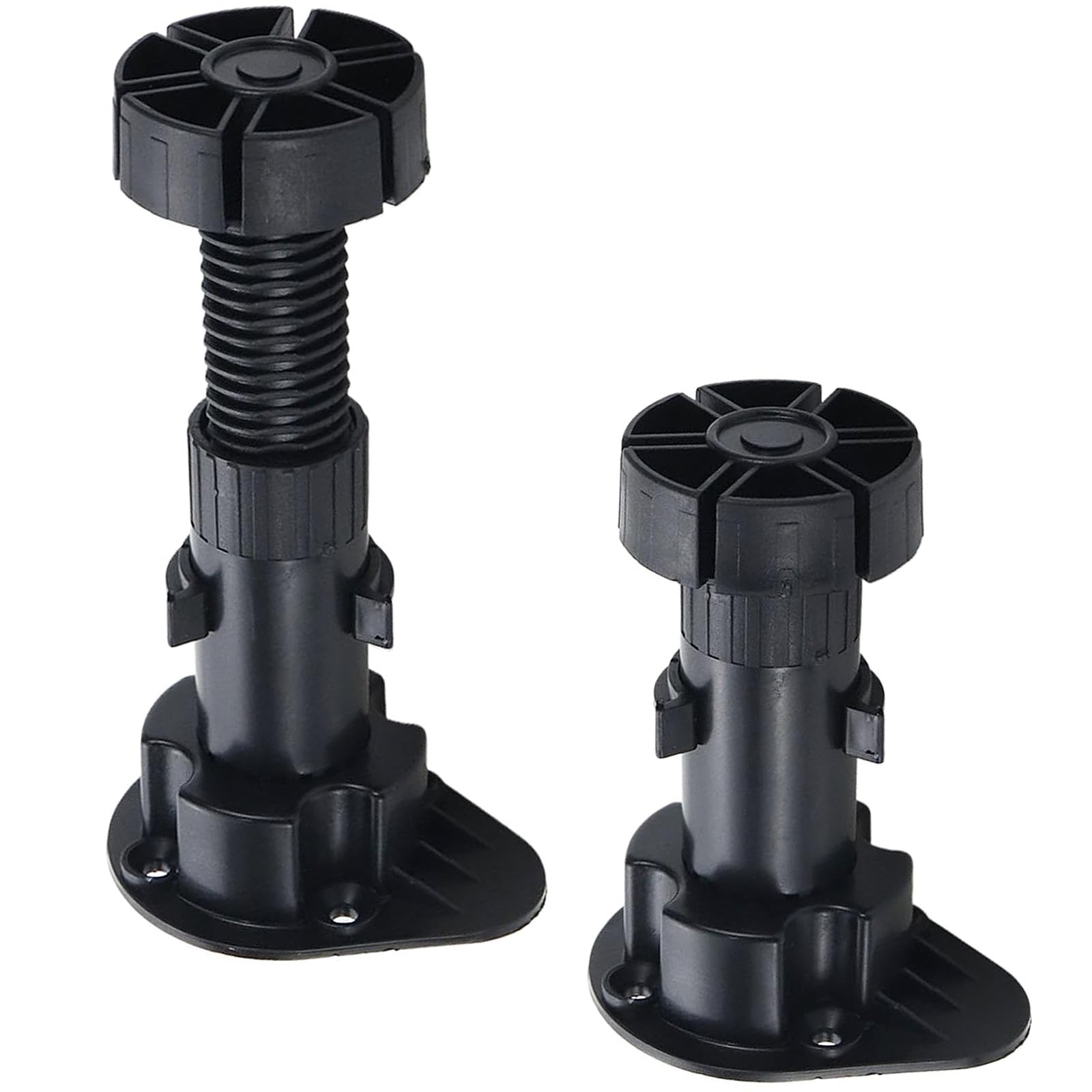 LC LICTOP 3.9 to 5 Inch Adjustable Cabinet Levelers 12Pcs, Furniture Leveler Legs, Black Plastic Leveling Feet for Kitchen Cupboard Table Shelves