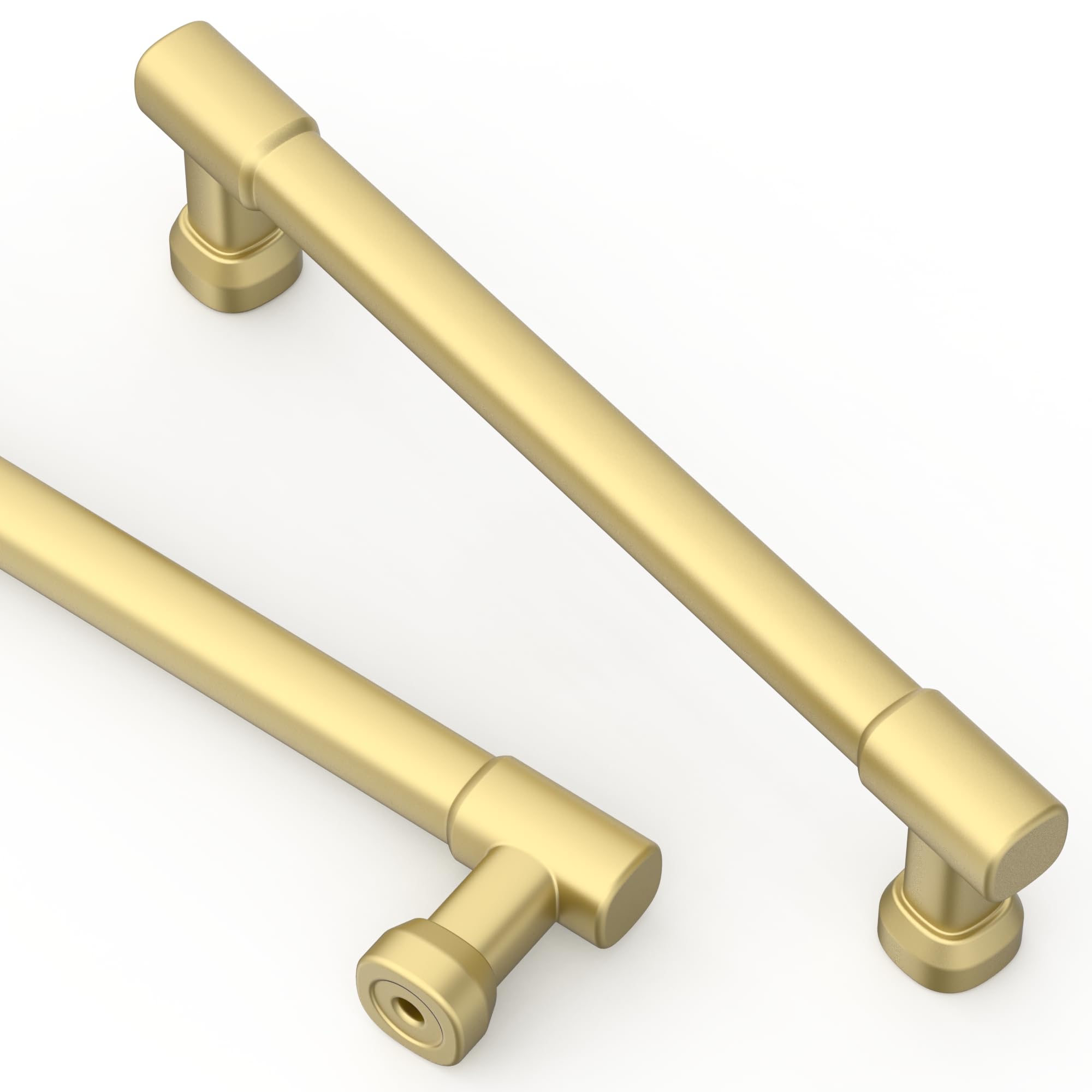 Asidrama 10 Pack 5 Inch(128mm) Brushed Gold Cabinet Pulls Kitchen Cabinet Handles Gold Kitchen Cabinet Hardware for Cupboard Drawer