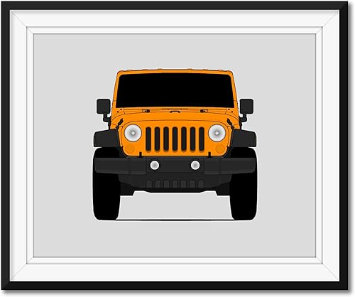 Handmade Poster compatible with Jeep Wrangler JK (2007-2018) 3rd Generation Print Wall Art Décor - 8x10" Satin Print (Unframed)