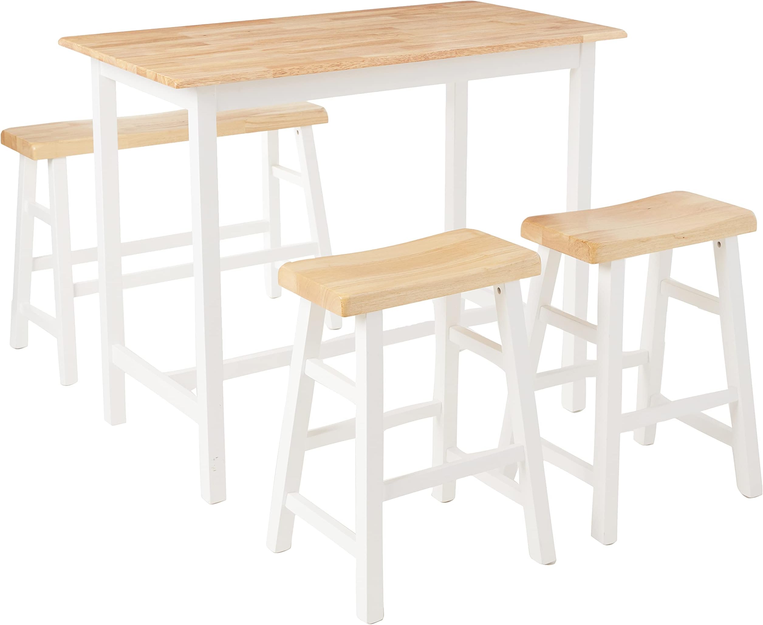 Target Marketing Systems Galena Counter Height Set (4-Piece), Natural/White