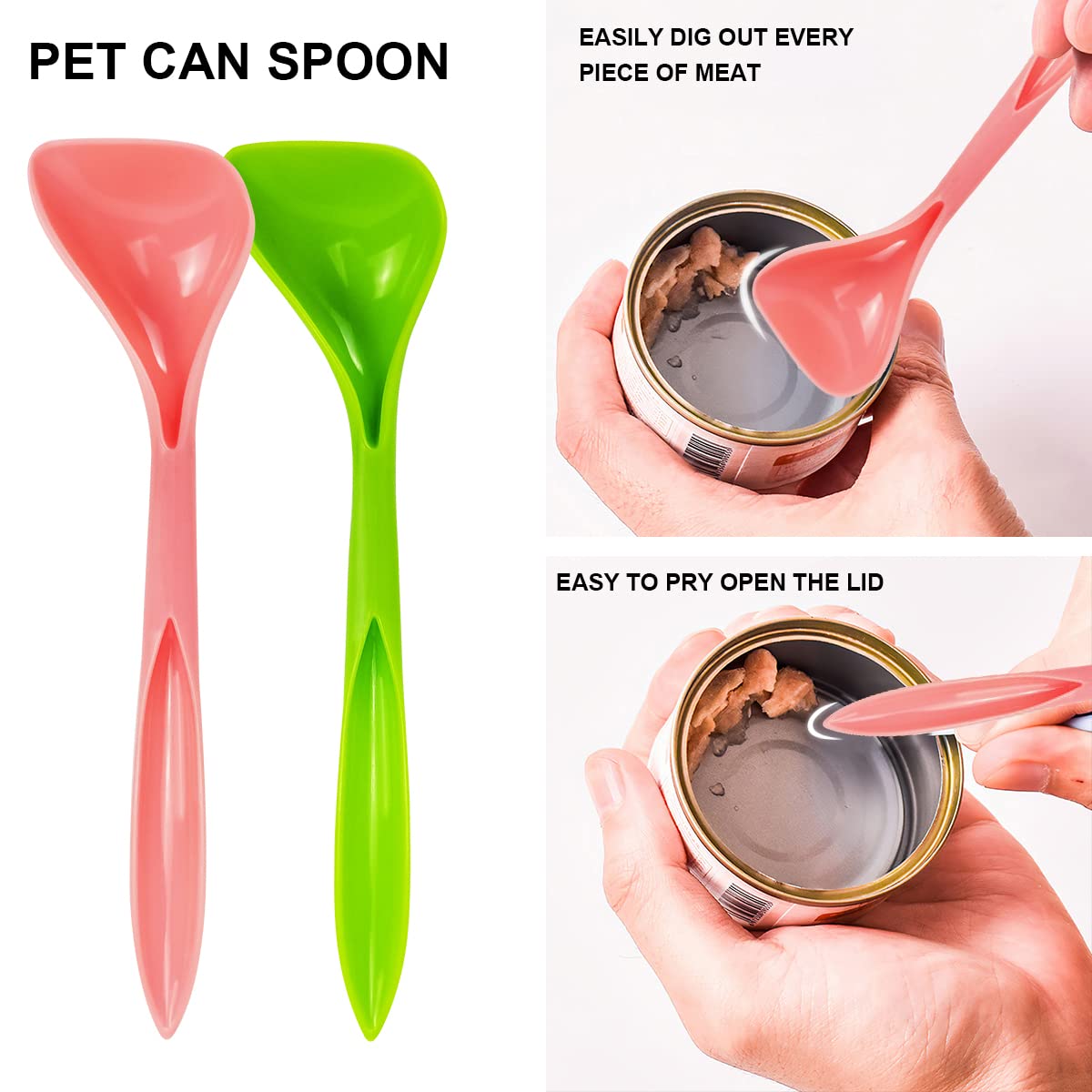 4 Pezzi Coperture per Lattine per Animali, Ucoperchi Universali in Silicone per Barattoli di Latta per Cani e Gatti Coperchi con 2 Cucchiai per la Conservazione del Cibo per Cane e Gatto