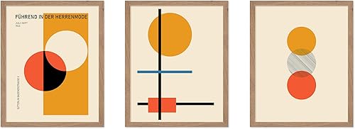 Miniatura 55 de Poster Master Juego de 3 pósteres Bauhaus - Imprimir geométrico - Arte de puntos de colores - Arte de formas geométricas - Regalo para hombres y