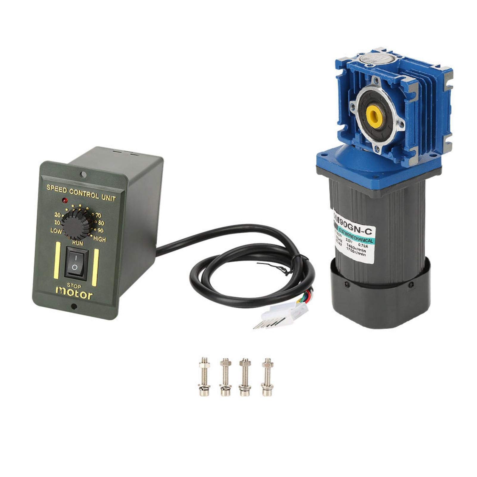 220V 90W Schneckengetriebemotor Gleichstromgetriebemotor mit Selbsthemmung für Mini-Winden und andere Gelegenheiten(60k)