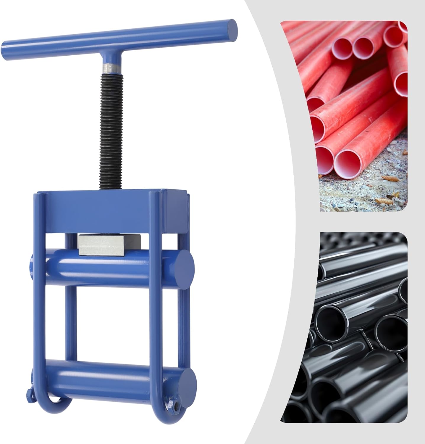 Manual Pipe Squeeze Off Tool, Gas Pipe Squeeze-Off Tool Water Pipe Shut Off Tool for Dia. Less Than 63mm/2.48in PE/PPR/PVC/PP Pipe Squeeze Shut Off Clamp