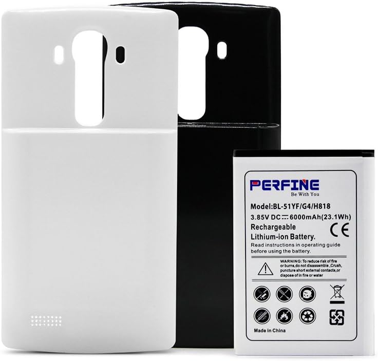 Perfine perfectly compatible LG G4/BL-51YF/ H818/ H815 / H811 with Two Back Covers (Black-White) Built in battery Original lithium ion battery Extended battery