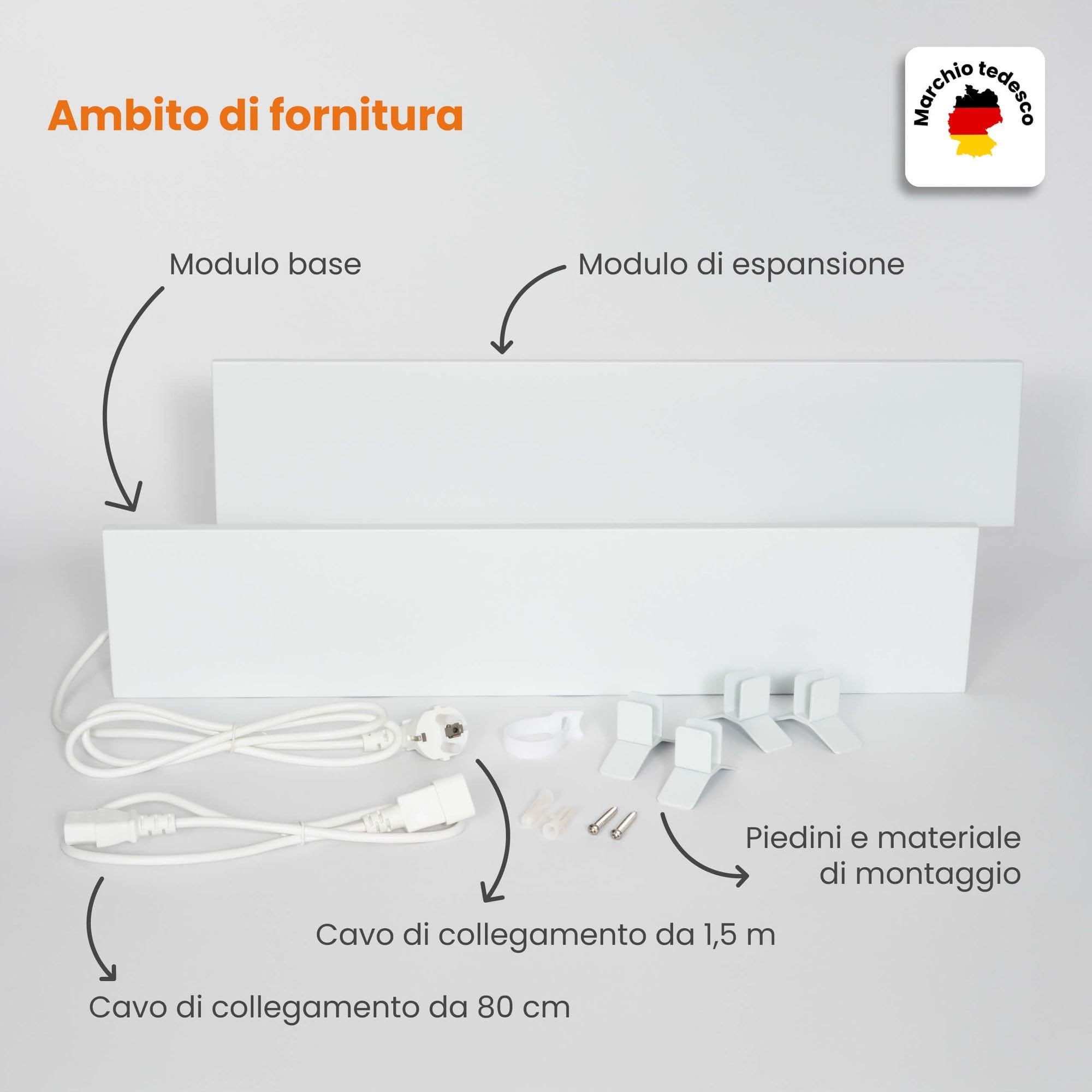 riscaldatore anti-muffa 60W, 12 x 60 x 1,3 cm, 2 pannelli per parete e bagno, riscaldamento a infrarossi elettrico, IP44