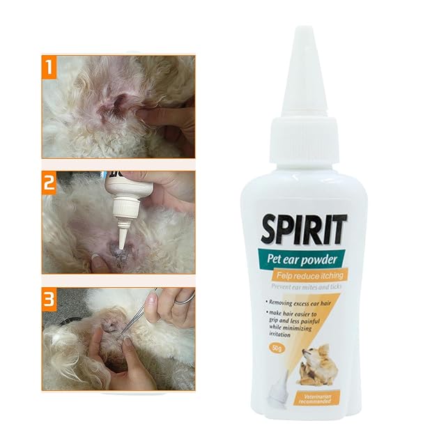 Foto 7 de 8 de Wdfnexalai Polvo limpiador de oídos para mascotas, para perros, gatos, mascotas, polvo de depilación, 50 g