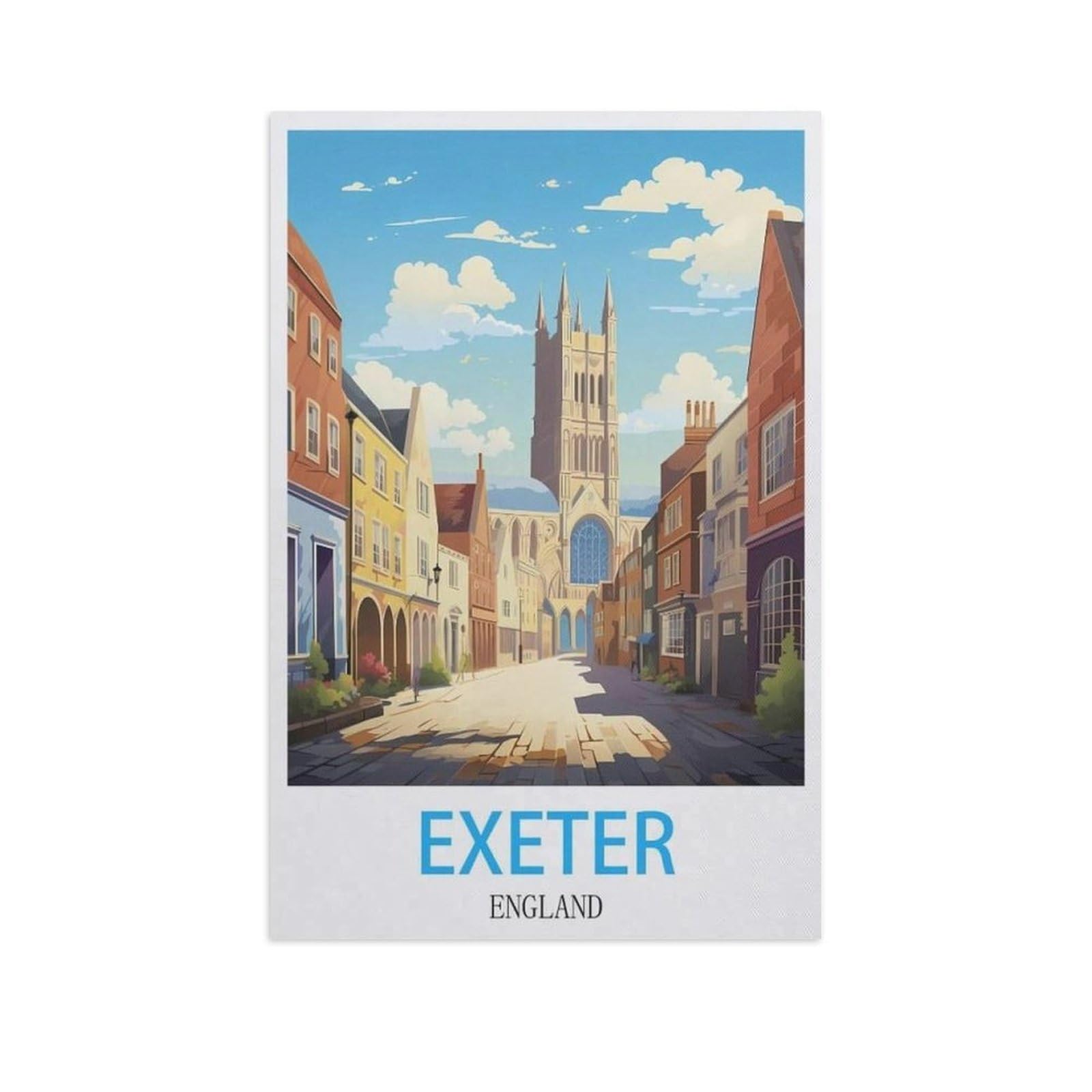 Exeter England，Puzzle 1000 Piece Jigsaw Puzzles for Adults, Classic Puzzle Difficult Puzzle for Kids Teenagers Educational Game Toys Gift for Home Travel（75x50cm）-AJ79