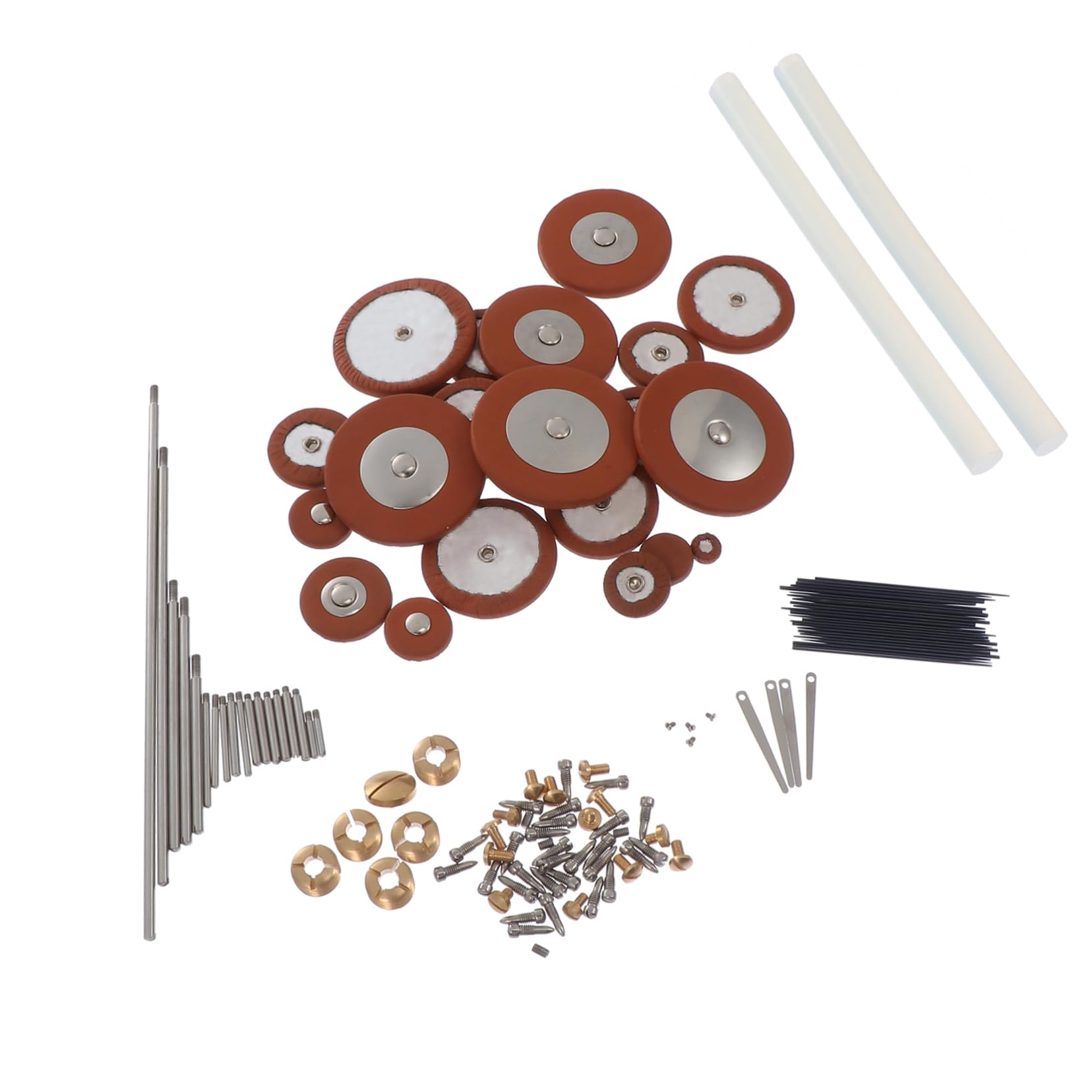HEMOTON Kit di Riparazione Sassofono Contralto Viti e Cuscinetti in Pelle e Metallo Completo Molle Accessori per Riparazione Strumenti Set Strumenti per Manutenzione Sax Colore Casuale