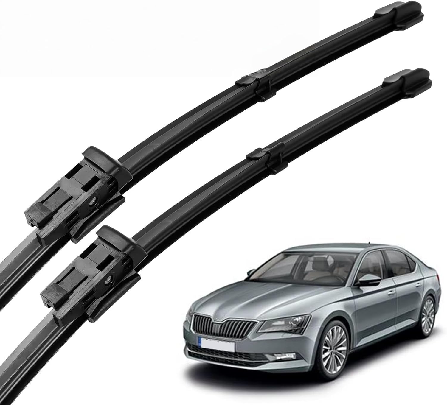 liufangfc Front Windscreen Beam Wipers for Skoda Superb B8 2015-2023 26"+18", Set of 2 Replacement Blades with Pre-assembled Adapter, Only for Right-Hand Drive (UK)