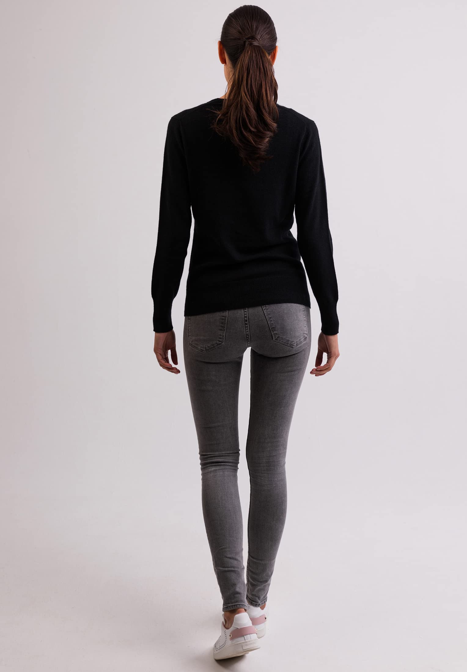 Rebeca | Cárdigan | Chaqueta de Punto de Cuello Redondo para Mujer 100% De Cachemira