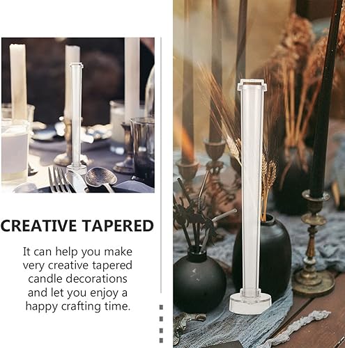 Miniatura 3 de Molde de vela de plástico transparente para hacer velas de pilar cónico de bricolaje 2.05X2.05X10.43 Molde de silicona para decoración del hogar y