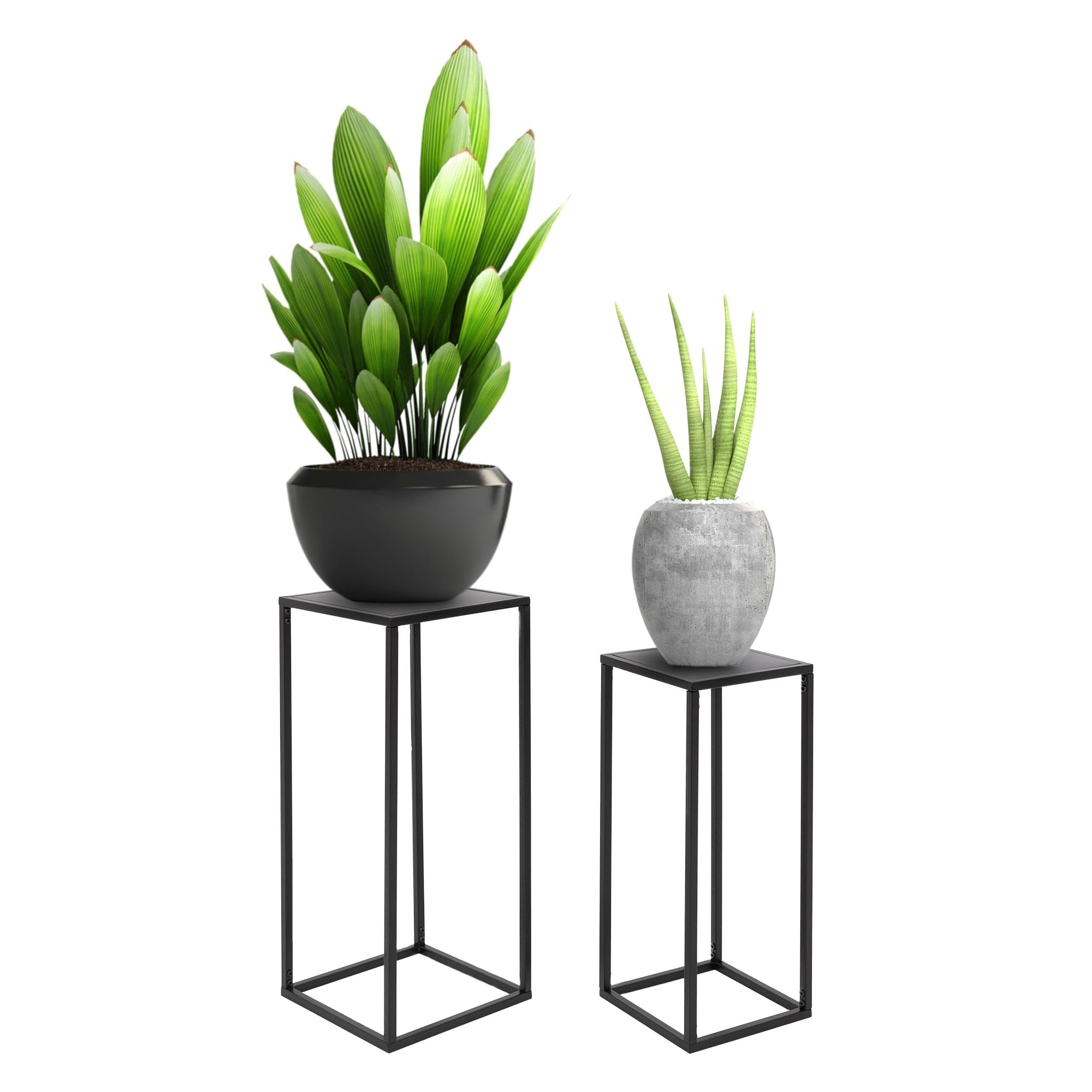 NSYOOMH Lot De 2 Supports De Plantes En Métal Noir Pour Int Rieur
