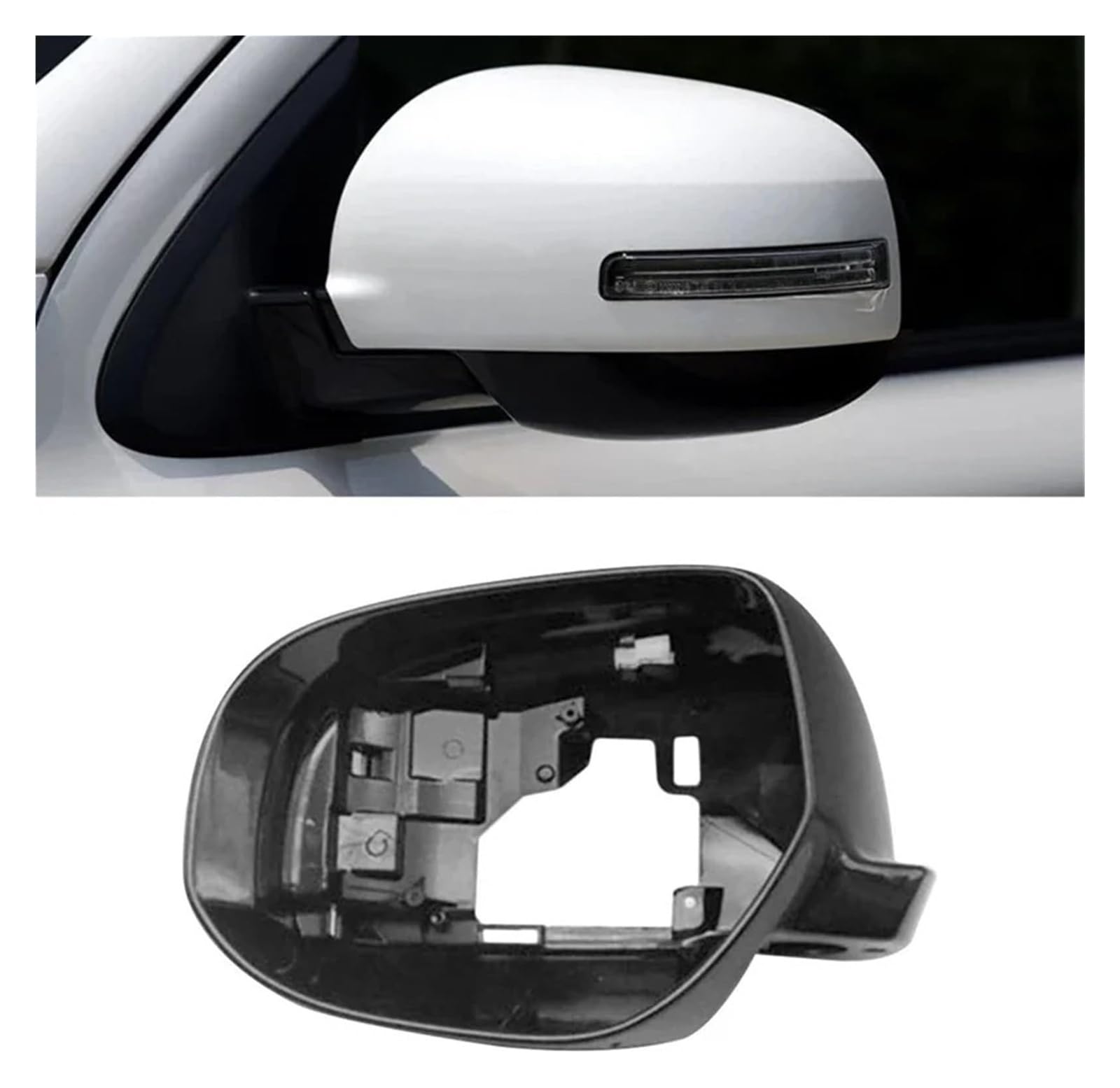 Boîtier Rétroviseur Coque Pour Mitsubishi Pour Outlander 2013-2018 Garniture Contour Verre Remplacement Support De Cadre Noir Brillant(Right side RH)