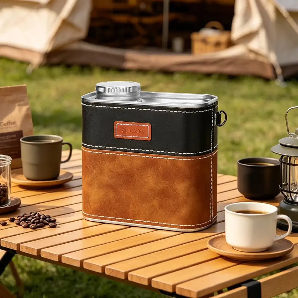 iCoffee Lata de Folha de Flandres para Café com Vedação a Vácuo e Válvula, Grau Alimentício, para Armazenar Café e Grãos, Ideal para Camping e Cozinha