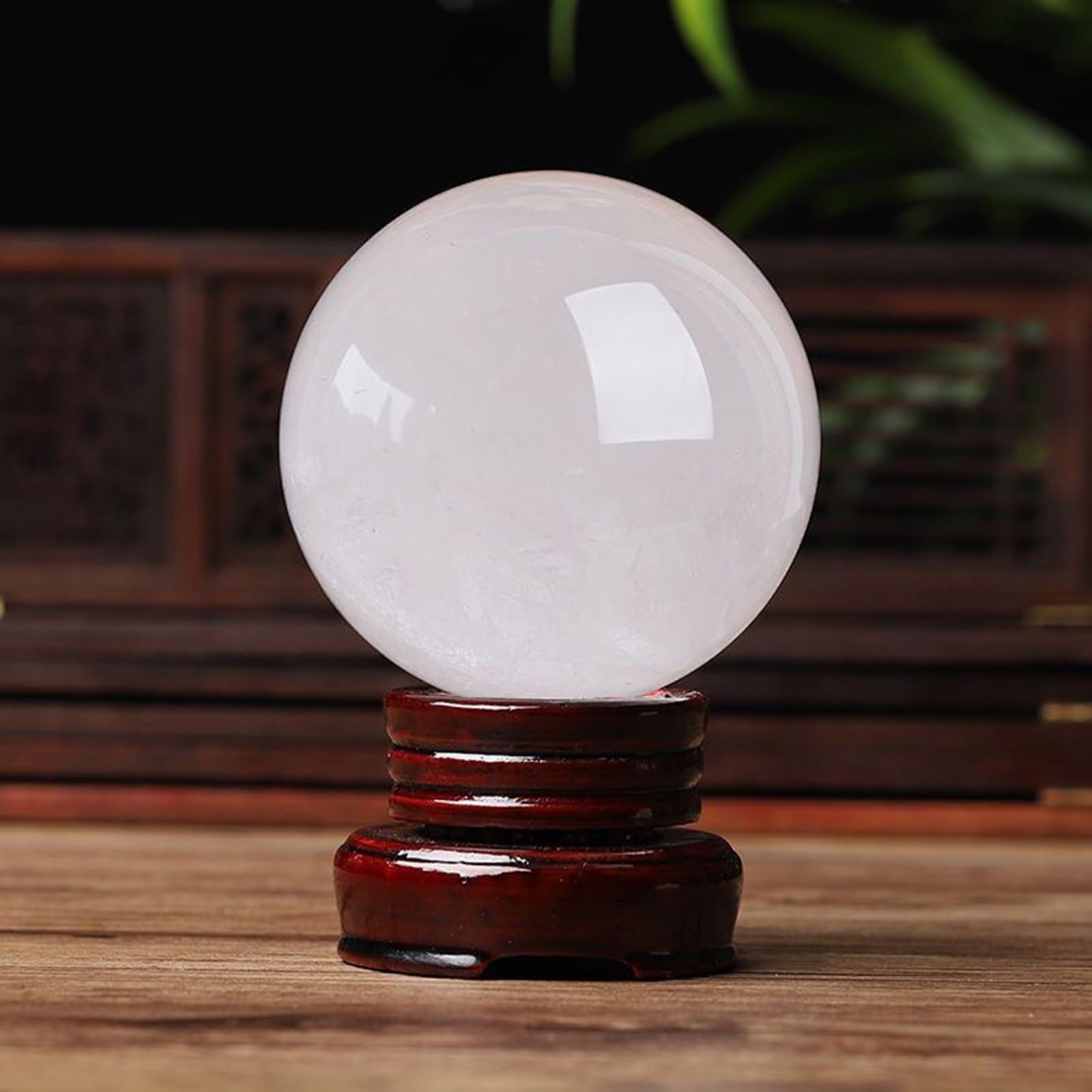 CYVXCPPGI White Calcite Crystal Ball Crystal Decor Sphere for White Quartz Crystal Ball with Stand Real Crystal Sphere for Decor and Divination,19cm/7.5in