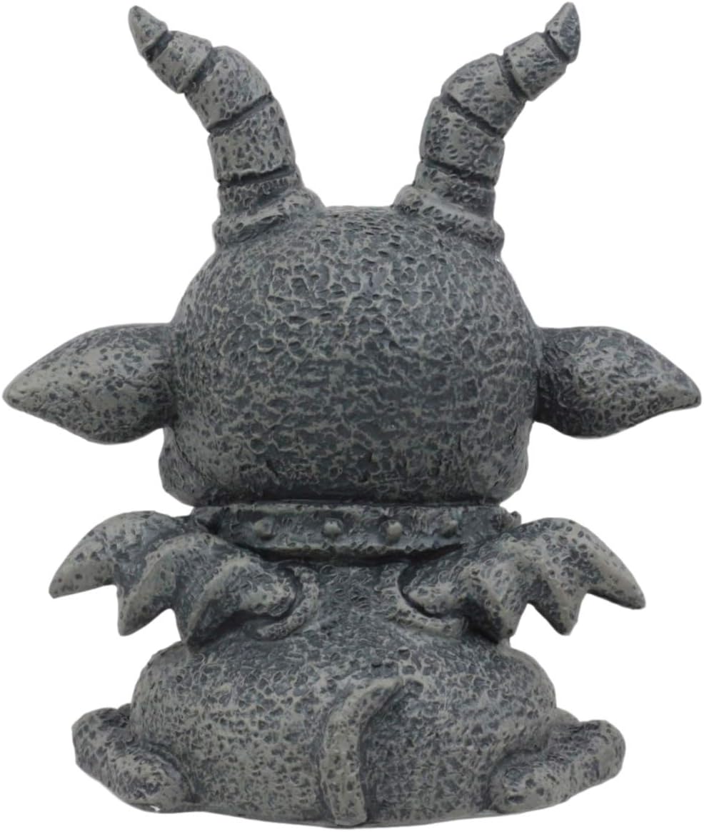 Ebros Gothic Horned Bulldog Gargoyle Agamon Figurine Small Mythical Fantasy Decor Statue 3.75" Tall As Talisman of Protection Fairy Garden Accessory DIY Renaissance Or Medieval Collectible