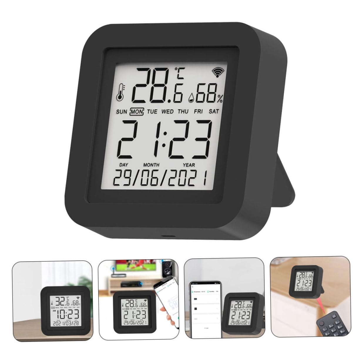 NUOBESTY 1Set Igrometro Digitale e Termometro Per Misurazione Della Temperatura e Umidità Facile Leggere e Installare Design Compatto Per Uso Domestico e Aziendale