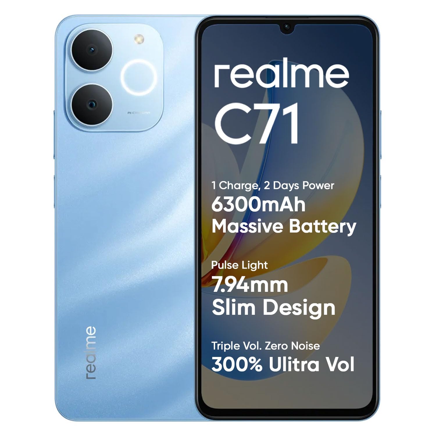 realme C71 4G Smartphone Sea Blue 4GB+64GB,6.745 inch Screen, 90Hz Eye Comfort Display, 6300mAh Battery, 37MP Cameras, Unisoc T7250 Chip, IP54-image-49