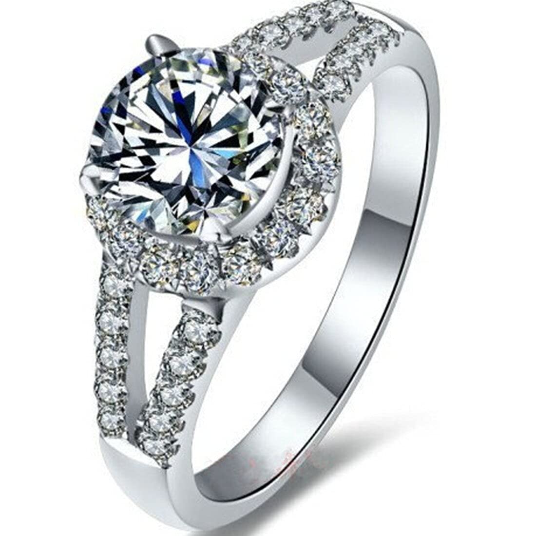 GRA Certificate Brand Quality 2CT White Gold 14K Moissanite Diamond Engagement Ring for Women