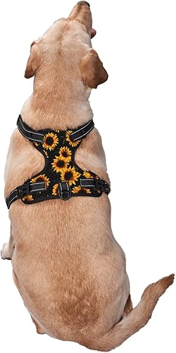 Miniatura 2 de Lovely Sunflowers - Arnés reflectante vintage para perro, chaleco suave sin tirones, para perros pequeños, medianos y grandes, tamaño mediano