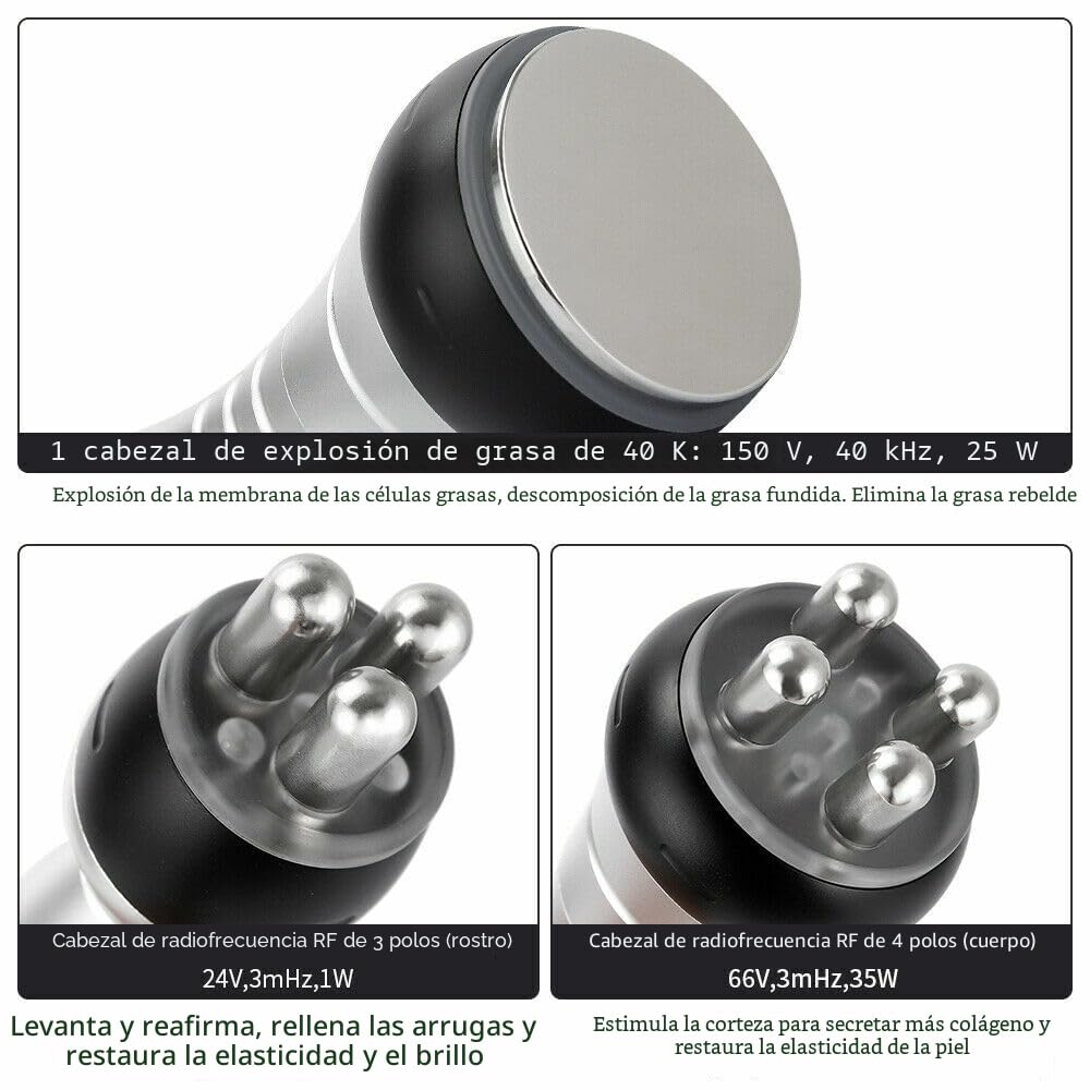 Máquina de Cavitación 3 en 1 - Instrumento de Radiofrecuencia Para Adelgazar y Esculpir el Cuerpo - Cuidado de la Piel y Belleza Facial Multifuncional