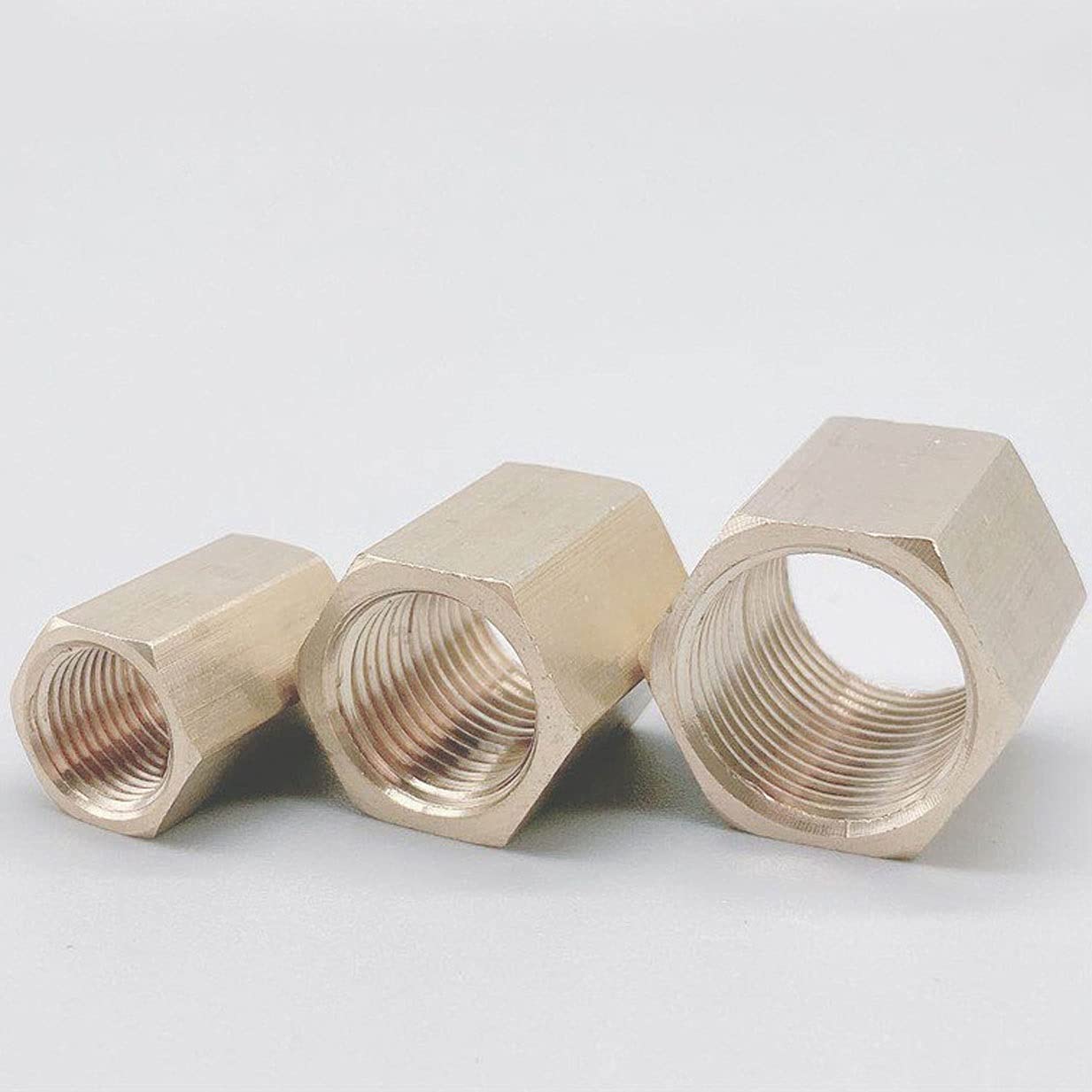 Qinlu-Brass Connector Hose Fitting Brass Copper Hose Pipe Fitting Hex Coupling Coupler Fast Connetor Female Thread 1/8