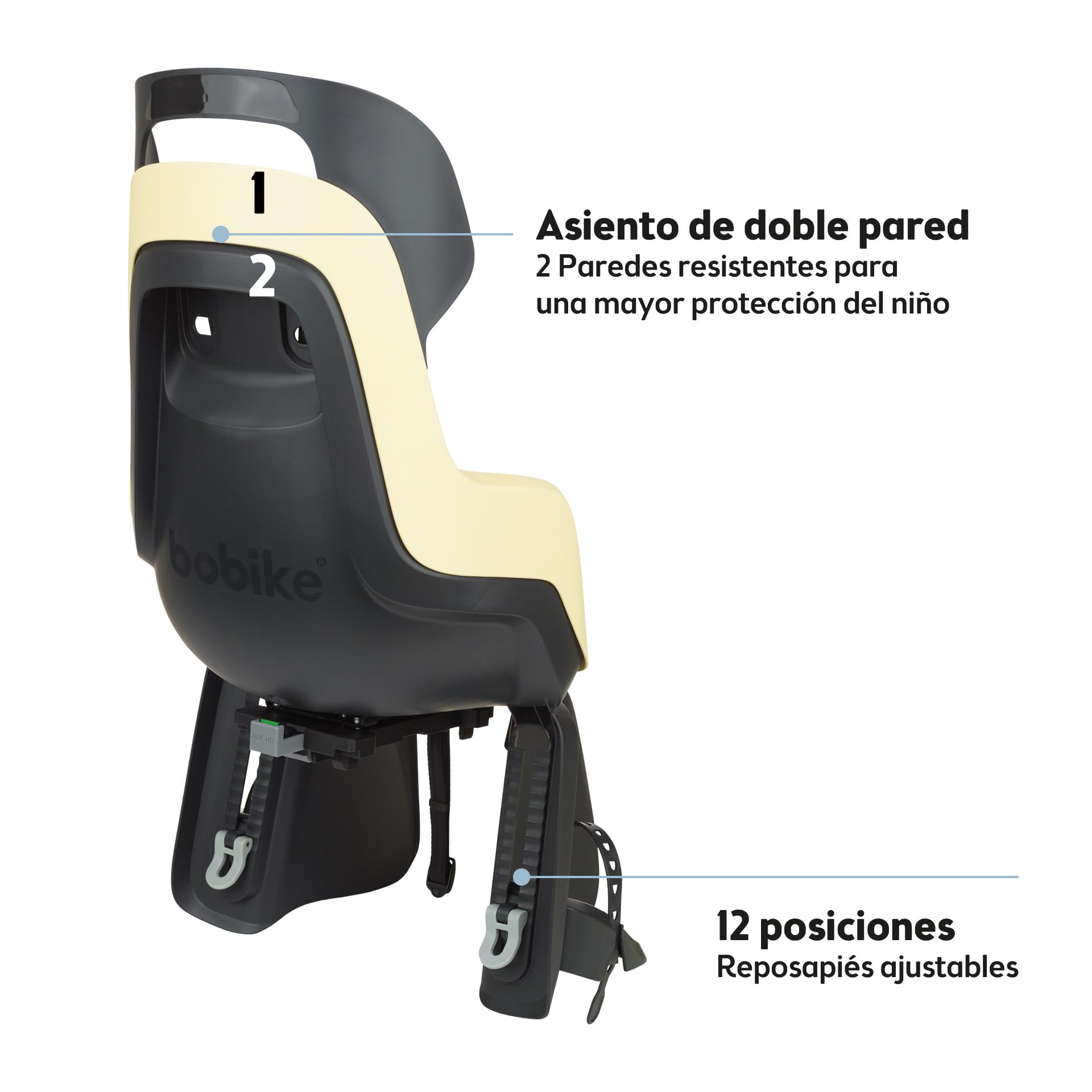 Bobike Rear Child Bike Seat Go Mik-HD System - Silla Trasera Unisex-Baby
