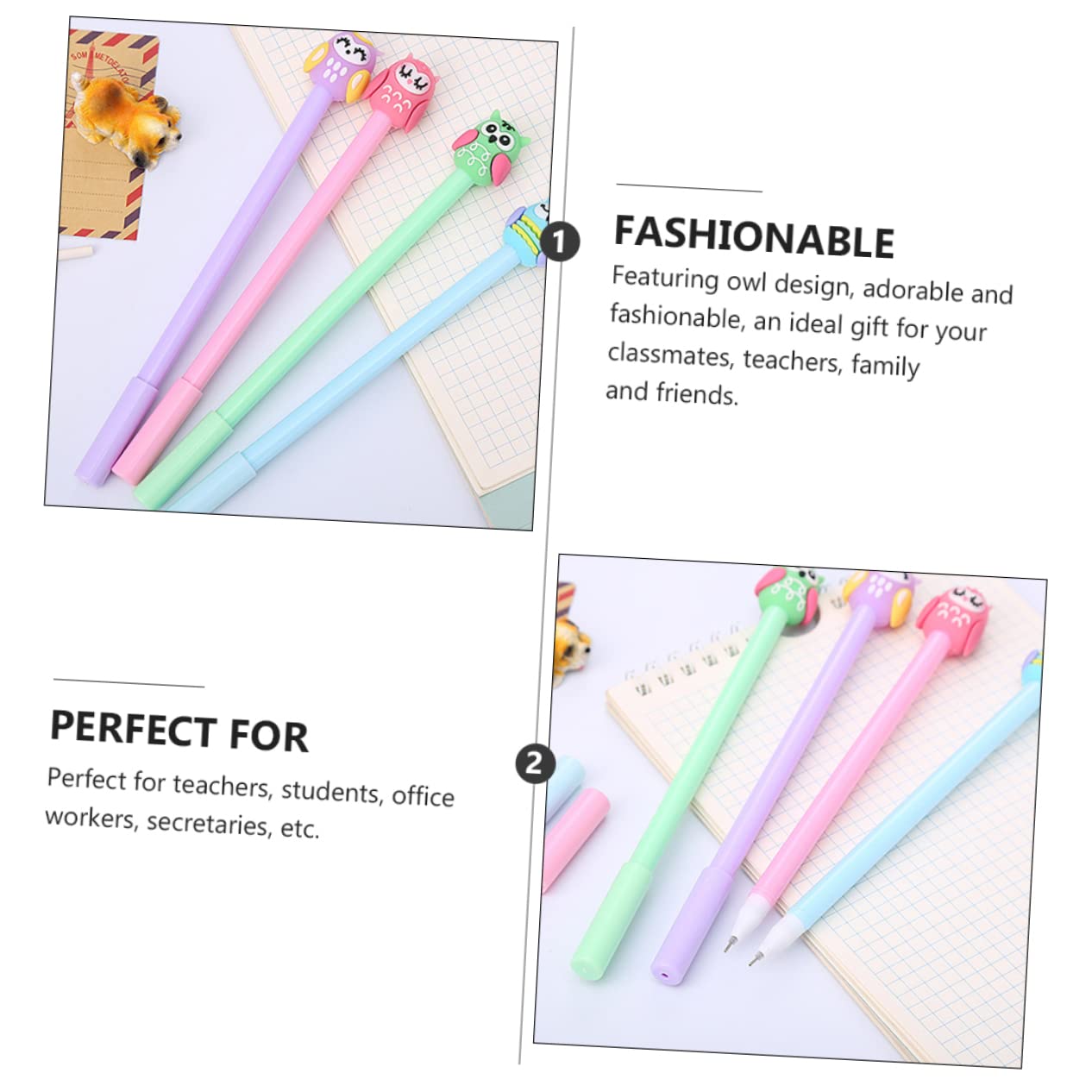 SHINEOFI 36piezas Bolígrafos De Gel Forma De Búho De Papelería Escolar Oficina Bolígrafos Creativos y Coloridos Para Estudiantes