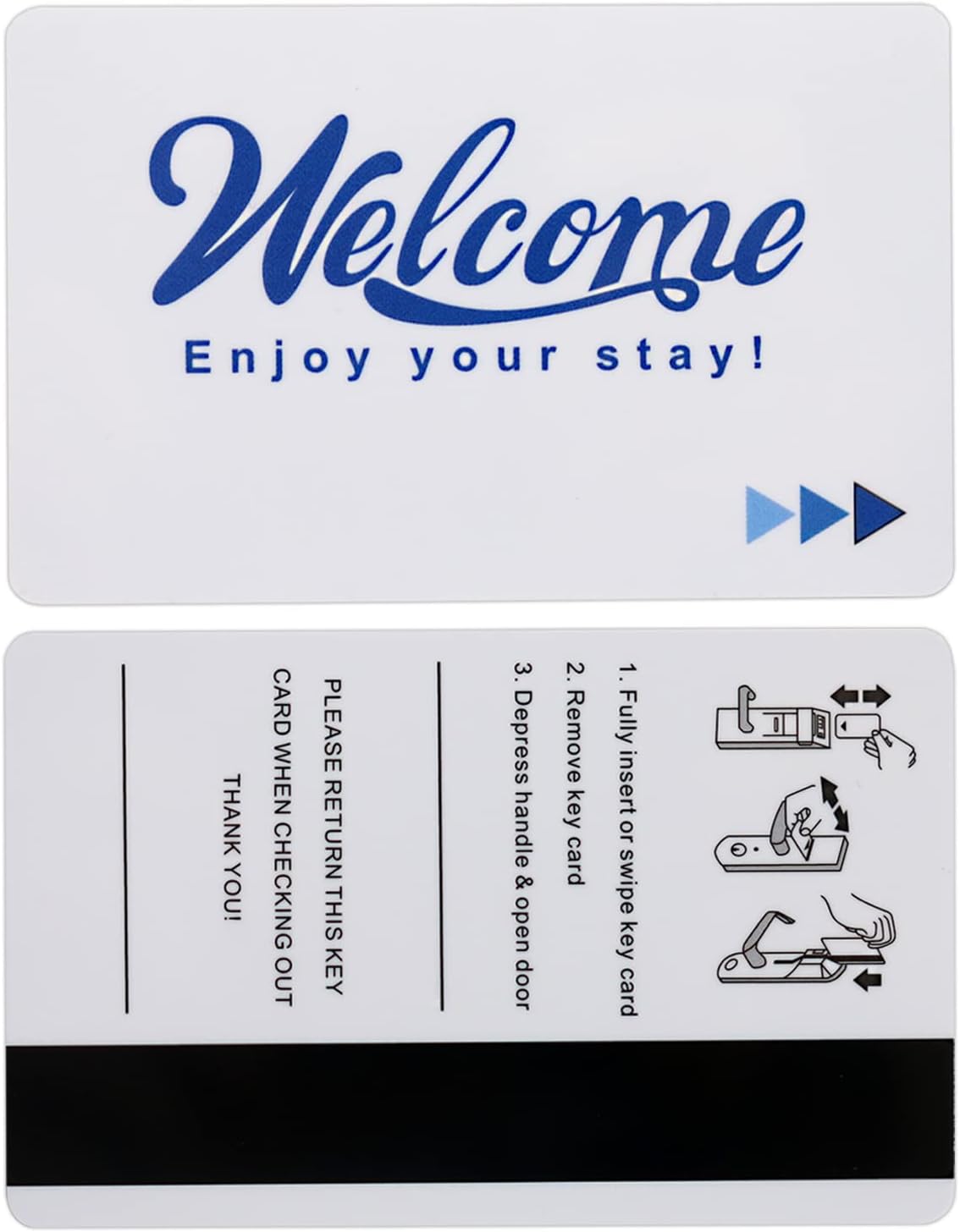 250 Pack Hotel & Motel Key Cards Welcome Enjoy Your Stay Card Magnetic Strip Door Card(Blue)