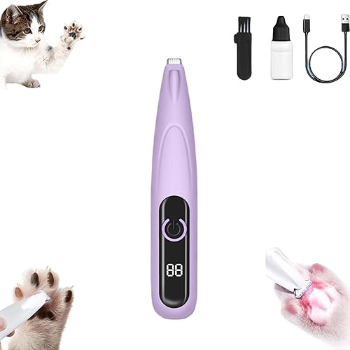 Miniatura 9 de Yilia Recortadora de microprecisión mejorada para mascotas, multifuncional, para aseo con luz LED, de bajo ruido, impermeable, recargable, para 1