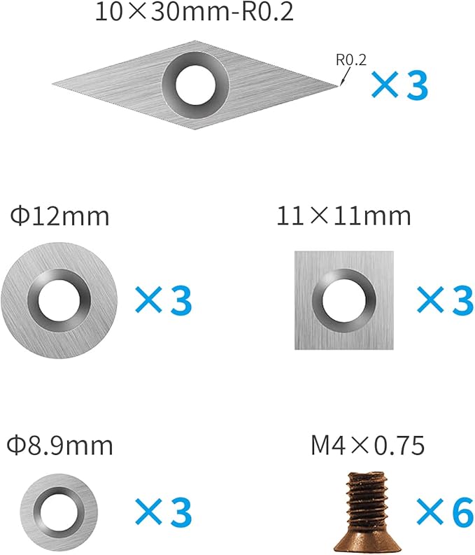 Juego de 18 Insertos de Carburo para Torno de Madera miniatura 5