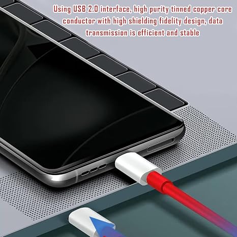 8T/9 برو الاعوجاج تهمة USB-C كابل – 2 متر شحن سريع نوع C كابل، 65 W شاحن SuperVOOC ل OnePlus 11/10 برو، ون بلس فتح، 6/6 T/5/3