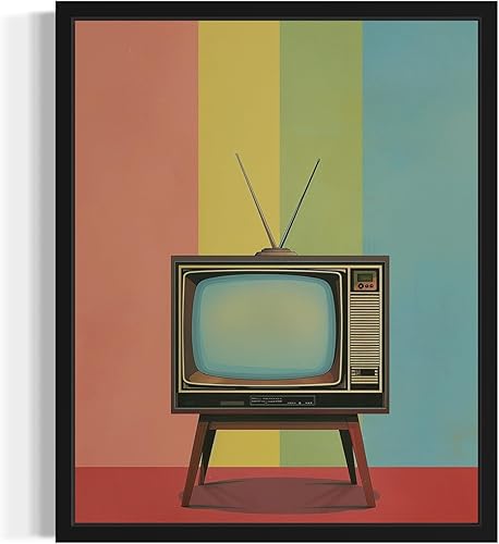 Televisor - Póster de arte pop, pintura retro vintage para decoración de pared, obras de arte clásicas para decoración de dormitorio y sala de